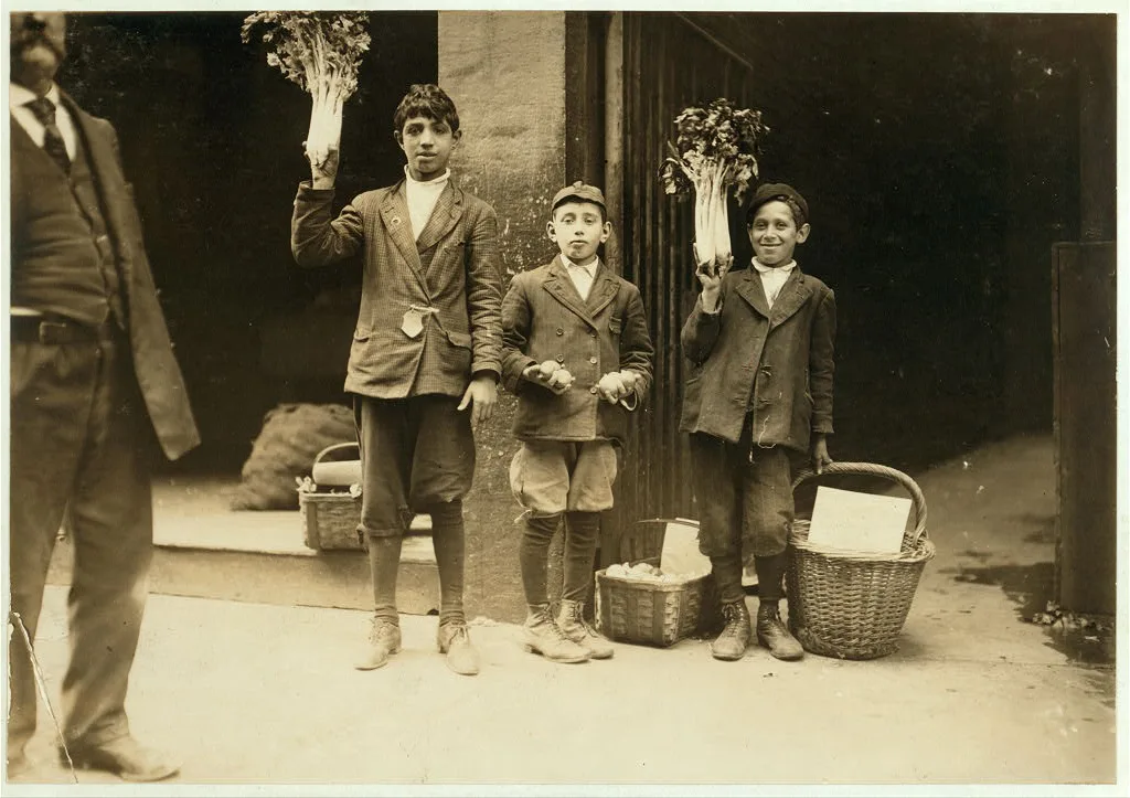 Fruit Peddlers. Boston 1915 Exhibit.  Location: Boston, Massachusetts, 1909