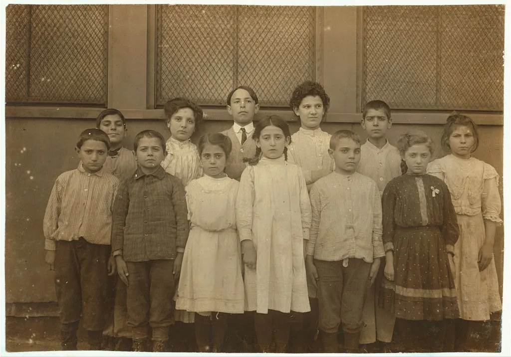 Immigrant children, Washington School.  Location: Boston,…, Massachusetts, 1909