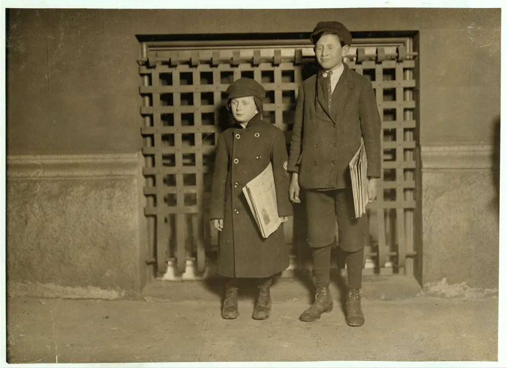 8 P.M. Harry Laudeman, 13 years old. Has sold papers for 7 years.…, Connecticut, 1909