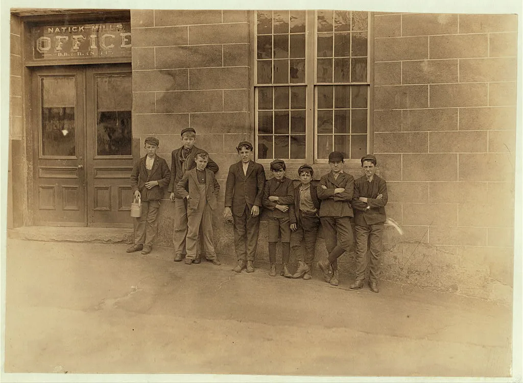 All are working in Natick (R. I.) Mills. April 17, 1909.  Location:…, Rhode Island