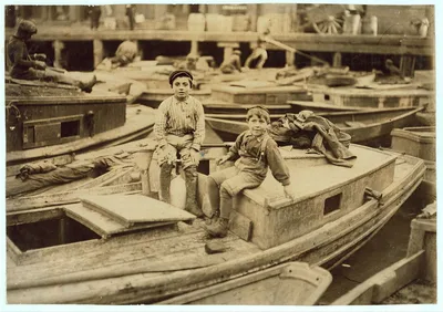 Fisher Boys Playing Truant on their Father's Smacks. Boston 1915…, Massachusetts, 1909
