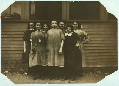 [Group of girls working in Cass & Daley Shoe Co, Salem. Saw a number…, Massachusetts, 1911