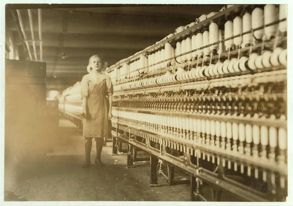 Sophie, a young spinner. Working in Spinning Room #7 with a profane…, Massachusetts, 1911