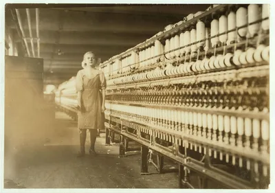 Sophie, a young spinner. Working in Spinning Room #7 with a profane…, Massachusetts, 1911