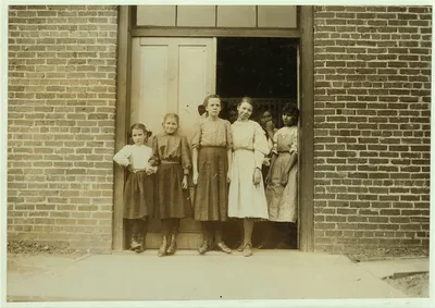 Group of young girls, all working in May Hosiery Mills.  Location:…, Tennessee, 1910