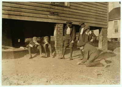 Salisbury, (N.C.) Cotton Mill. A game of marbles. All these boys work…, North Carolina, 1908