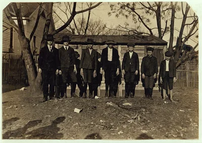 Boys working in Bibb Cotton Mill No. 1, Macon, Ga. Smallest boy--Otto…, Georgia, 1909