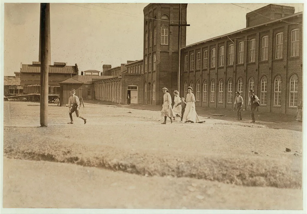 Going home from the Manchester Cotton Mill, Macon, Ga. Not allowed to…, Georgia, 1909