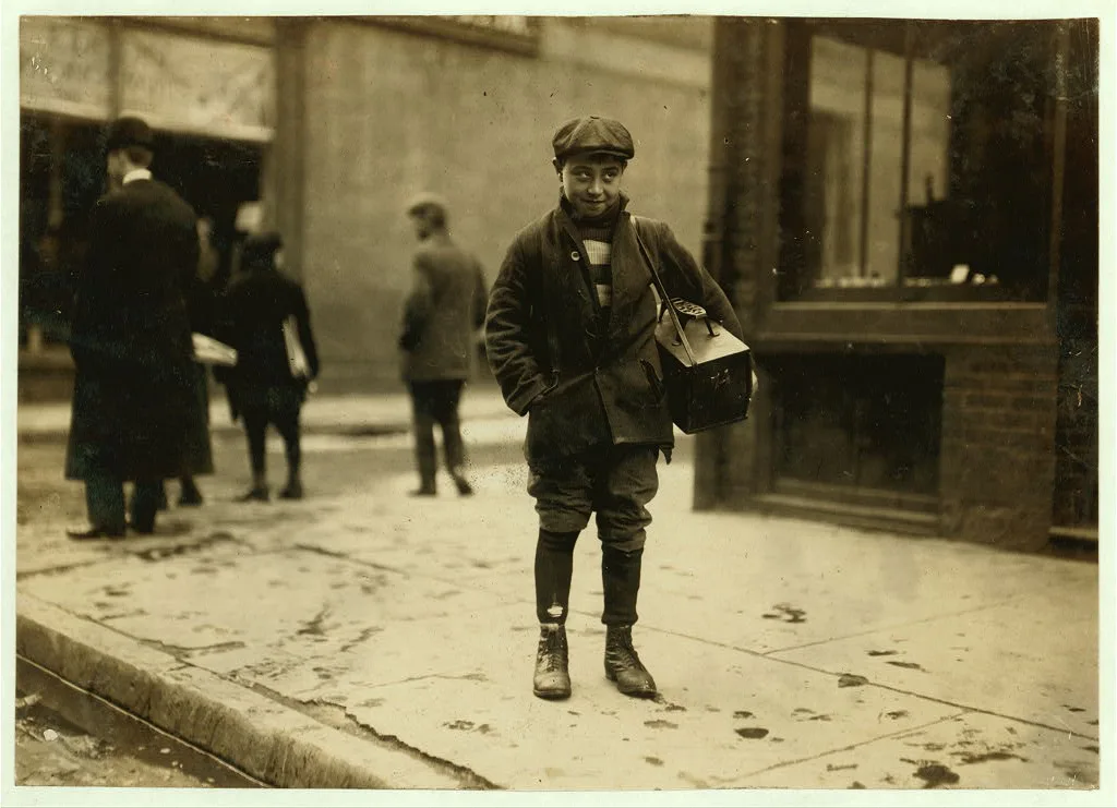 One of the boot-blacks.  Location: New Haven, Connecticut, 1909