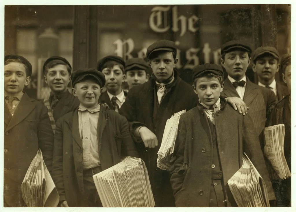 [High school route boys. Adolescents. Some in back row have been…, Connecticut, 1909