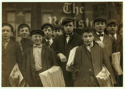 [High school route boys. Adolescents. Some in back row have been…, Connecticut, 1909