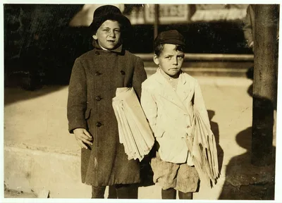 Tony and Charlie a pair of six year old newsies.  Location: Beaumont,…, Texas, 1913
