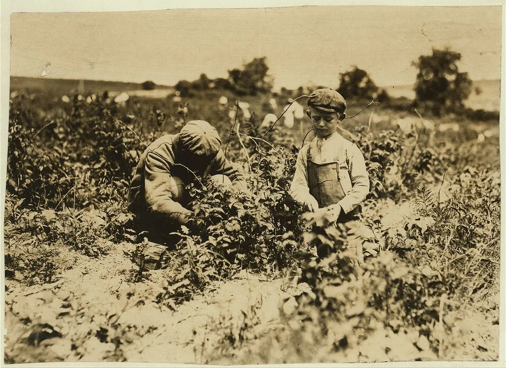 Johnnie Goldberg and father on a Rock Creek farm. Boy worked at Young…, Maryland, 1909