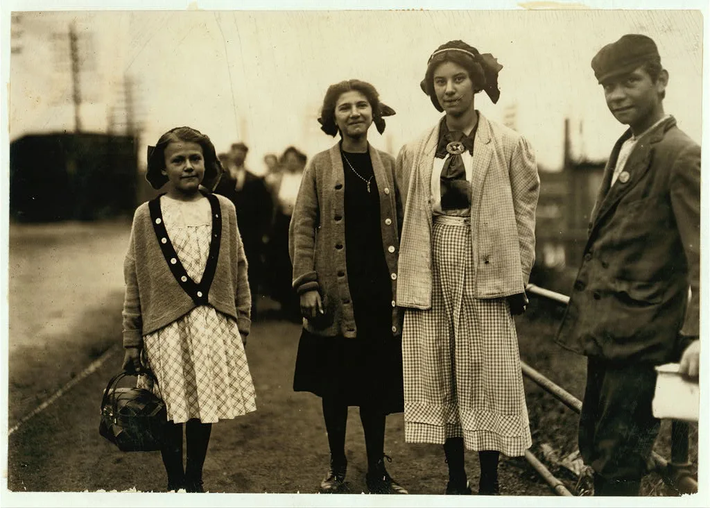 Smallest girl in picture is Antionette Pothier, 32 Easton St. (See…, Massachusetts, 1911