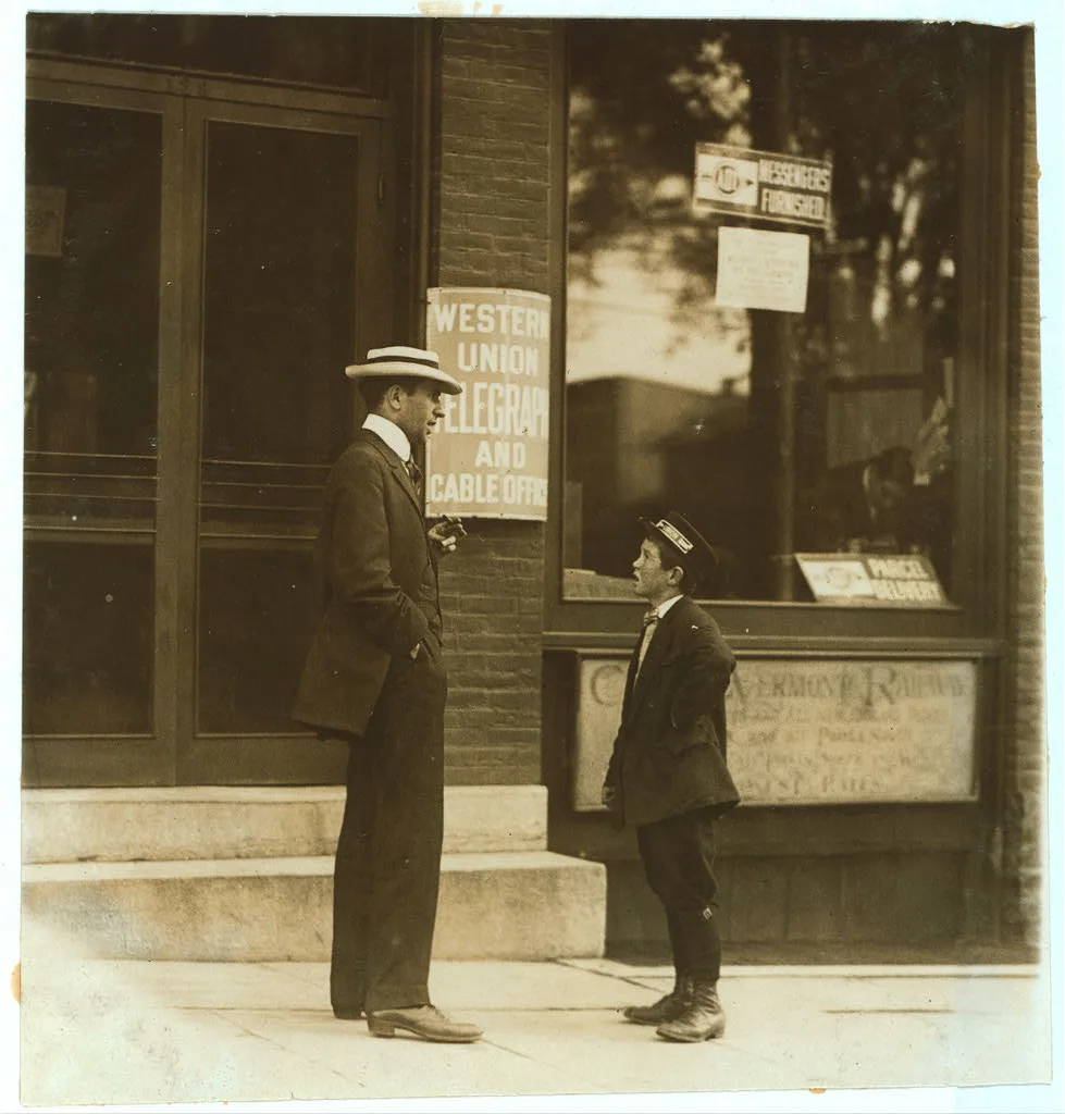 A.D.T. Boy, 13 years old. One and one-half years at it. Works from…, Vermont, 1910