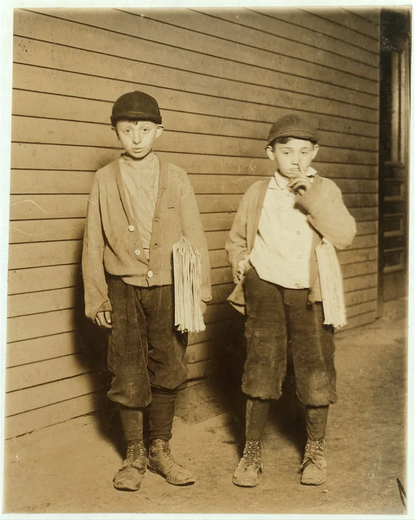 Newsies--Harry Becker, 12 years, Max Becker, 9 years. 487 Hampshire…, Massachusetts, 1910