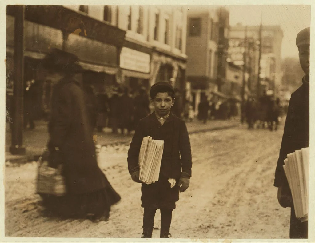 Newsie starting in to sell after school, 3:30 P.M. Emil Ruscipto, 11…, New York (State), 1910