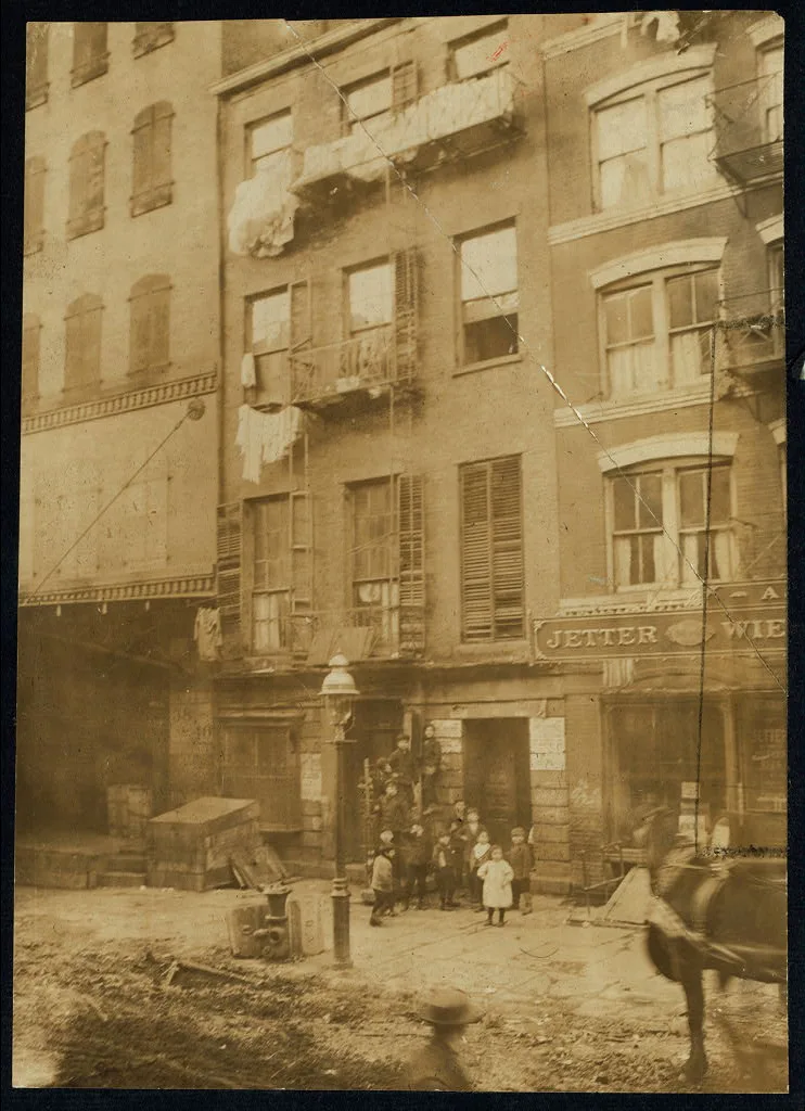 [Tenement house with children in front. Possibly 36 Laight St.…, New York (State), 1910