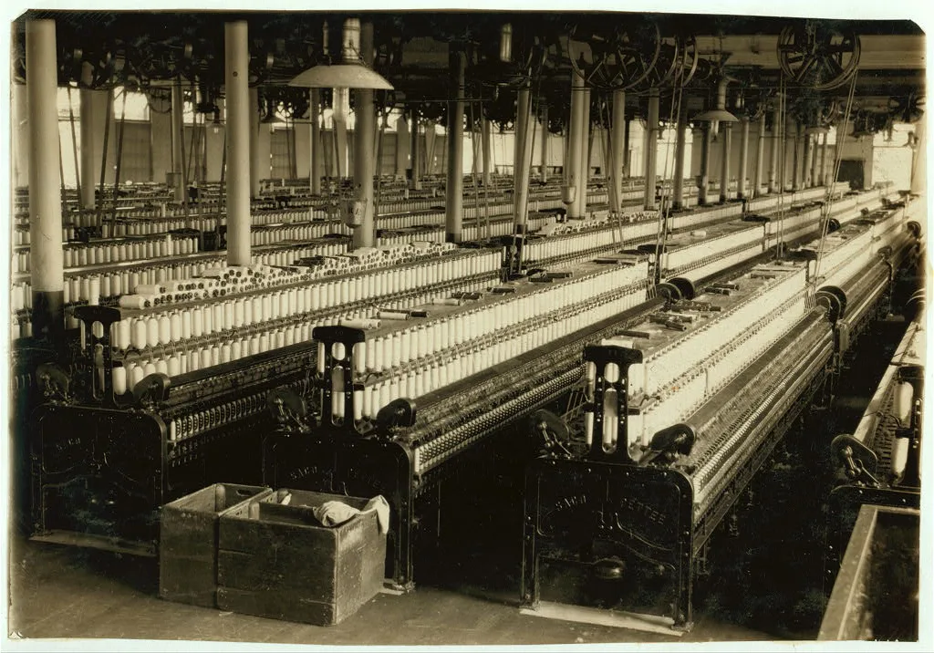 General View of #2 Spinning Room in Indian Orchard Cotton Mill. …, Massachusetts, 1916