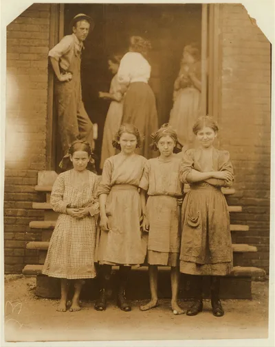 Some of the smallest spinners at the Beaumont Mill.  Location:…, South Carolina, 1912