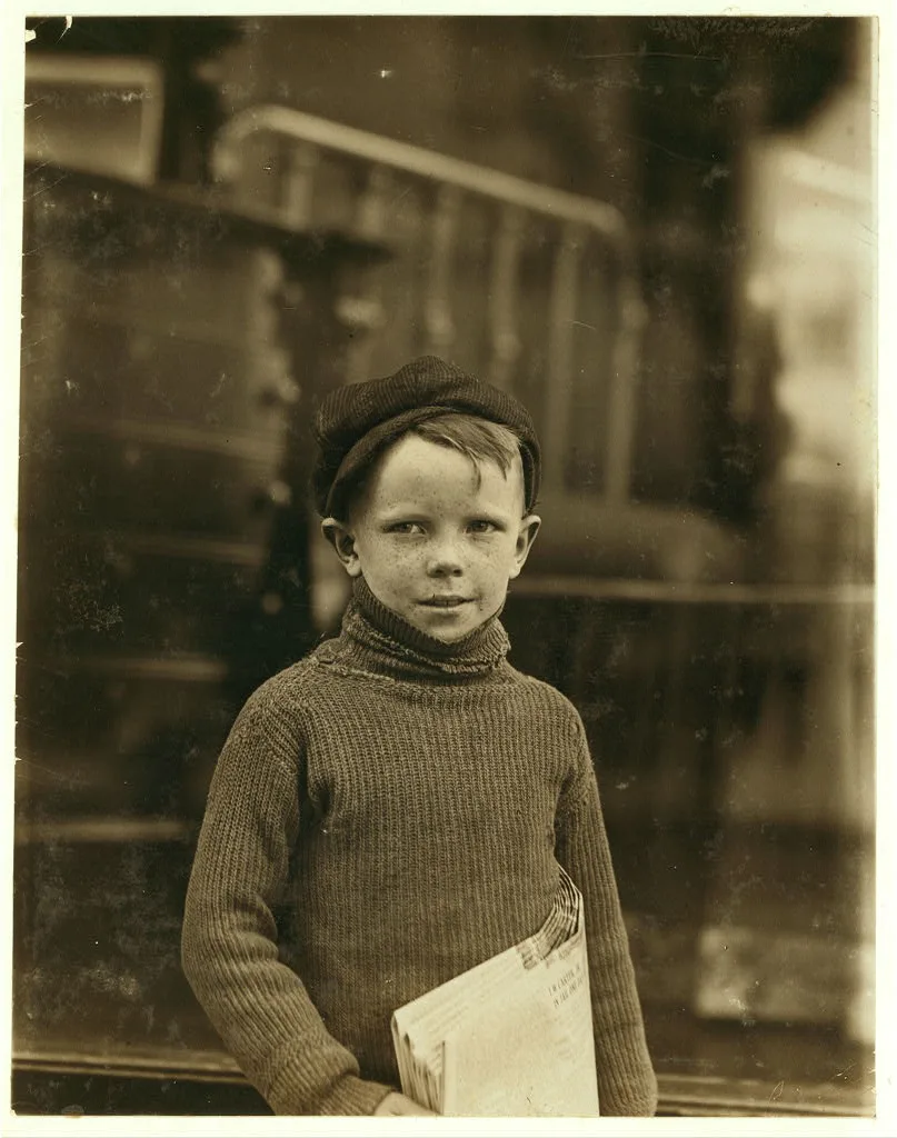 Boy named Gurley. An eight year old newsie. 18th & Washington Sts.…, Missouri, 1910