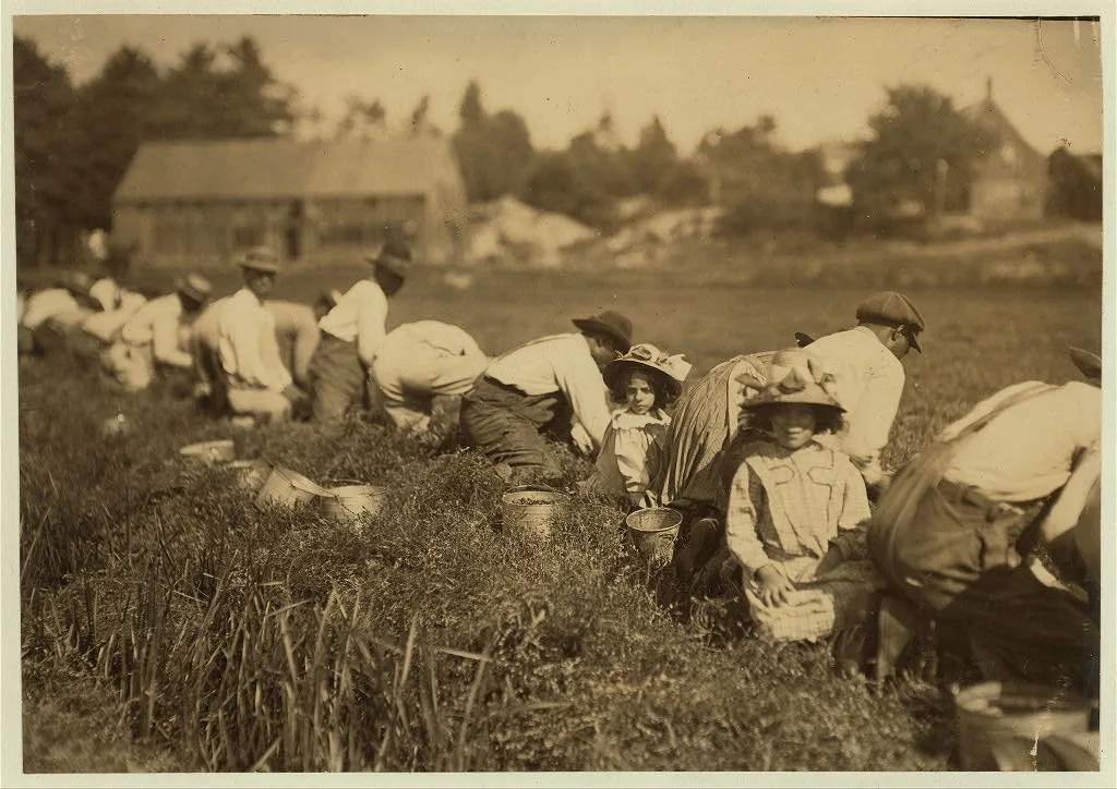 Justina, said 7 years old, and Amelia said 9 years old. Working on…, Massachusetts, 1911