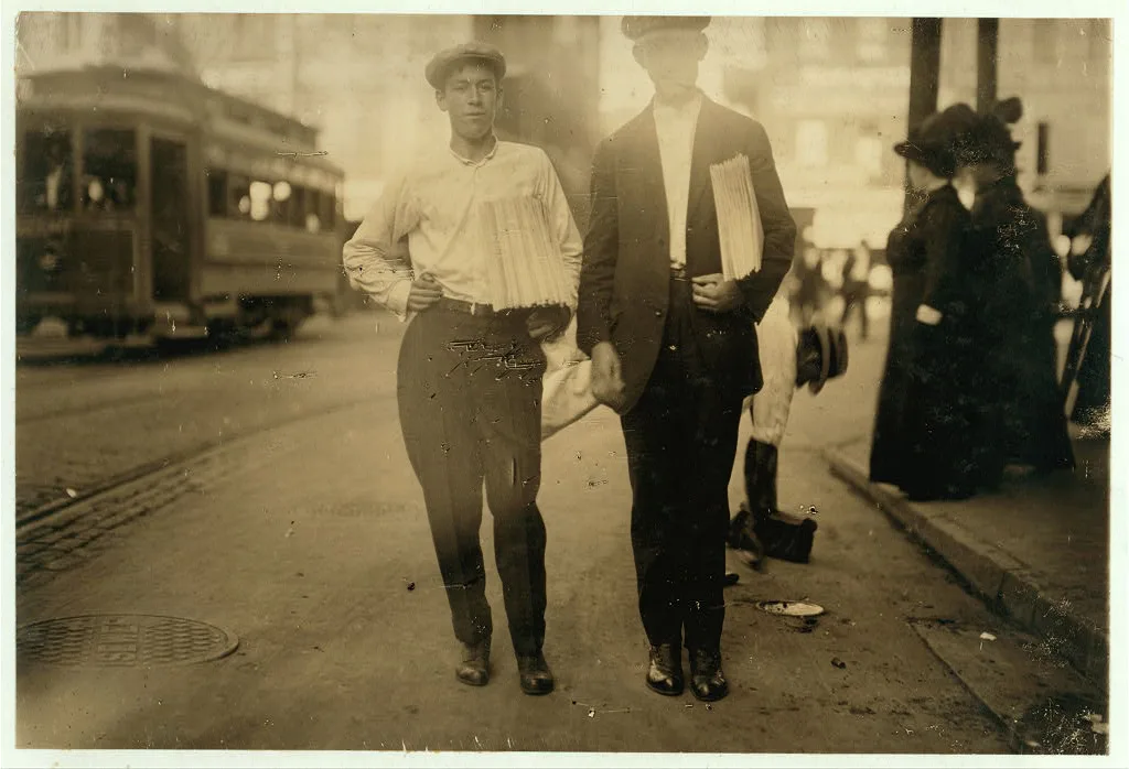 The average age of newsboys in New Orleans is very high. Many young…, Louisiana, 1913