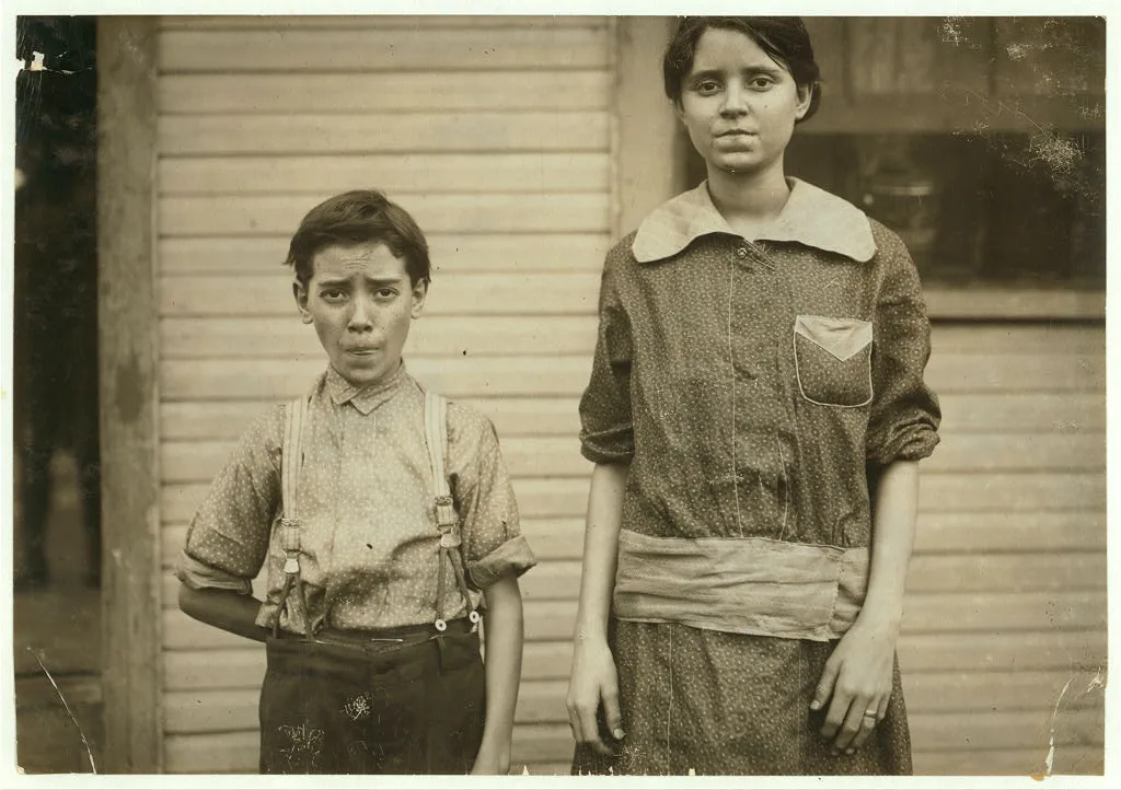 Two of the workers in Merrimack Mills. See Hine report.  Location:…, Alabama, 1913