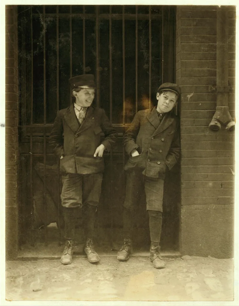 Two boys working in Inland Type Foundry 12th & Locust Sts. Work 9 to…, Missouri, 1910