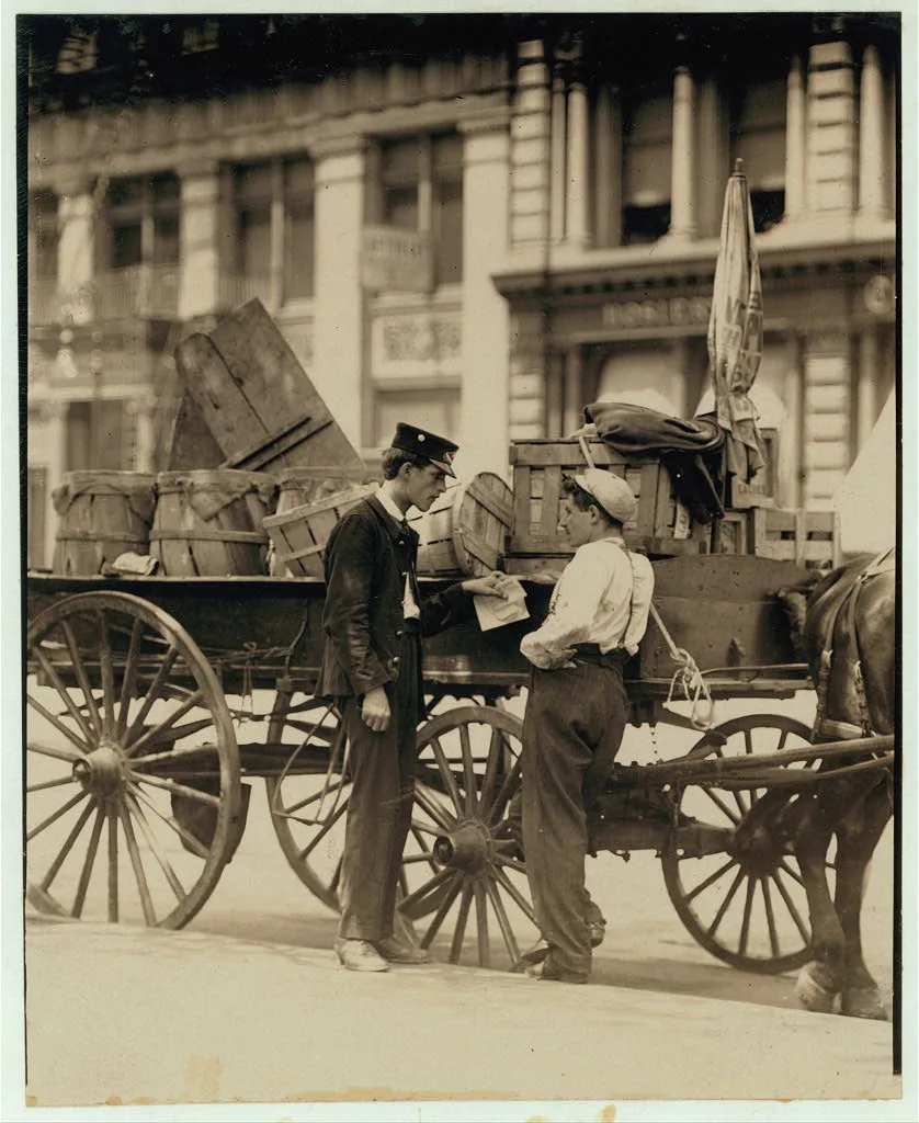 Messenger boys on a hurry (?) call. Union Square, N.Y.  Location: New…, New York (State), 1910