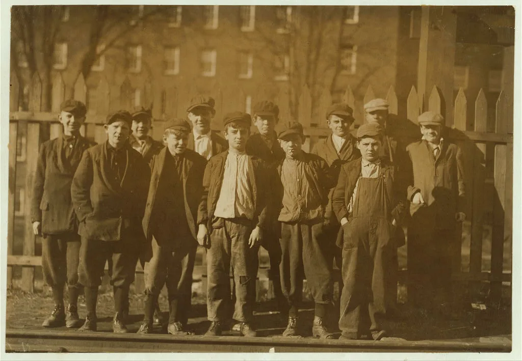 William Wolowiec, (middle boy in front row), 19 School St. Works in…, Massachusetts, 1911
