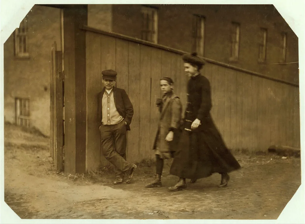 Apparently one of the young helpers going to work at 1 P.M. …, Massachusetts, 1911