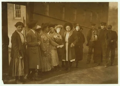[Group of girls, adolescents. A young fellow made a very vulgar…, Massachusetts, 1911