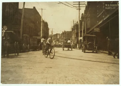 Photograph from Virginia: Postal Telegraph boy, Danville, Va. That night he…