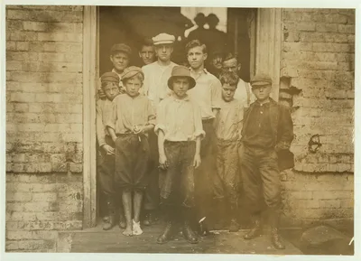 Noon. Group of Doffers and sweepers in Cabarrus Mill, Concord, N.C.…, North Carolina, 1912