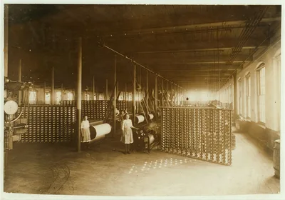 (For Child Welfare Exhibit 1912-13.) View of warping room, Lonsdale,…, Rhode Island