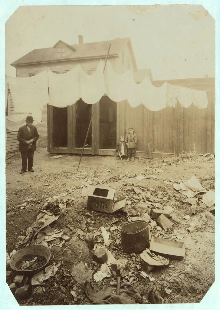 (For Child Welfare Exhibit 1912-13.) Back-yard and privies in…, Rhode Island