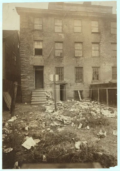 (For Child Welfare Exhibit 1912-13.) Rear of a six-family house, 230…, Rhode Island