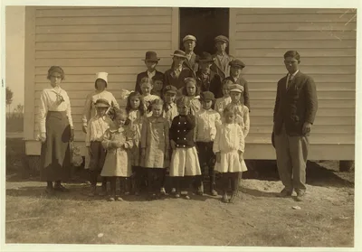 A group of children at a District School in cotton picking season.…, Texas, 1913