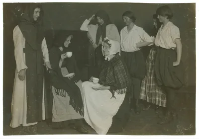 [Scenes from "The Twig of Thorn" given by a club of working girls in…, Massachusetts, 1916