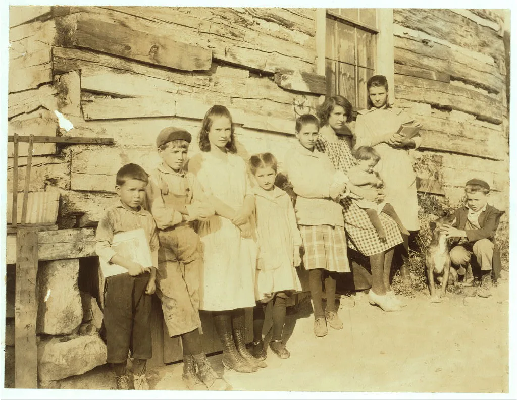 The Mullens children (& some neighbors) ready for school. See Photo…, West Virginia, 1921