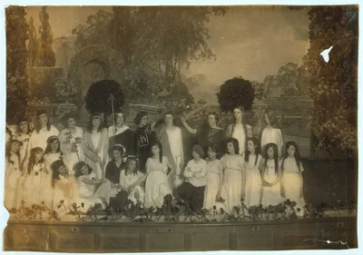 [From left to right -- upper row: "Joy" (figure 3) carries branch of…, New York (State), 1916