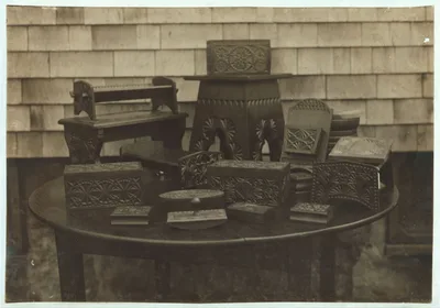 Work of wood carving. Class of working boys at King Philip…, Massachusetts, 1916