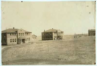 Marching to dinner from "Honor Cottage" and another dormitory at…, Oklahoma, 1917