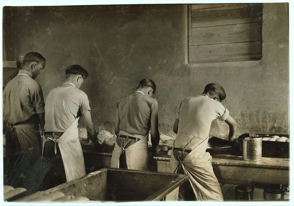 Making bread. Pauls Valley Training School. See 4833-4842.  Location:…, Oklahoma, 1917
