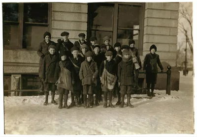 Group of Barre Times newsies. One was 10 years old, three were 11,…, Vermont, 1916