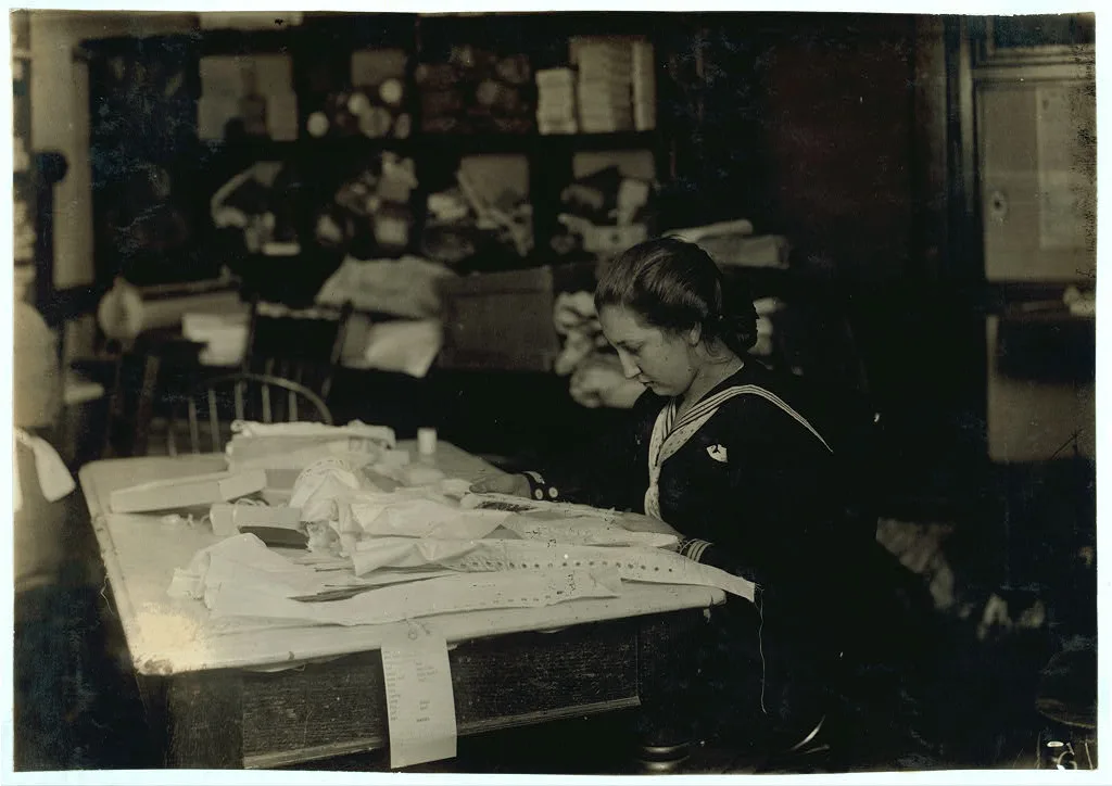 Marie Vancanvenberg, 15 years old. Working on corsets for Madam…, Massachusetts, 1917